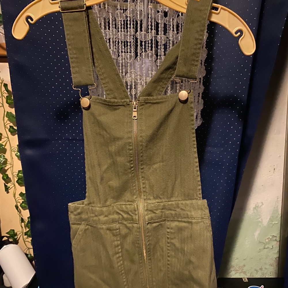 Forever 21 Green Overall Dress